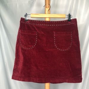 Burgundy Mini Skirt